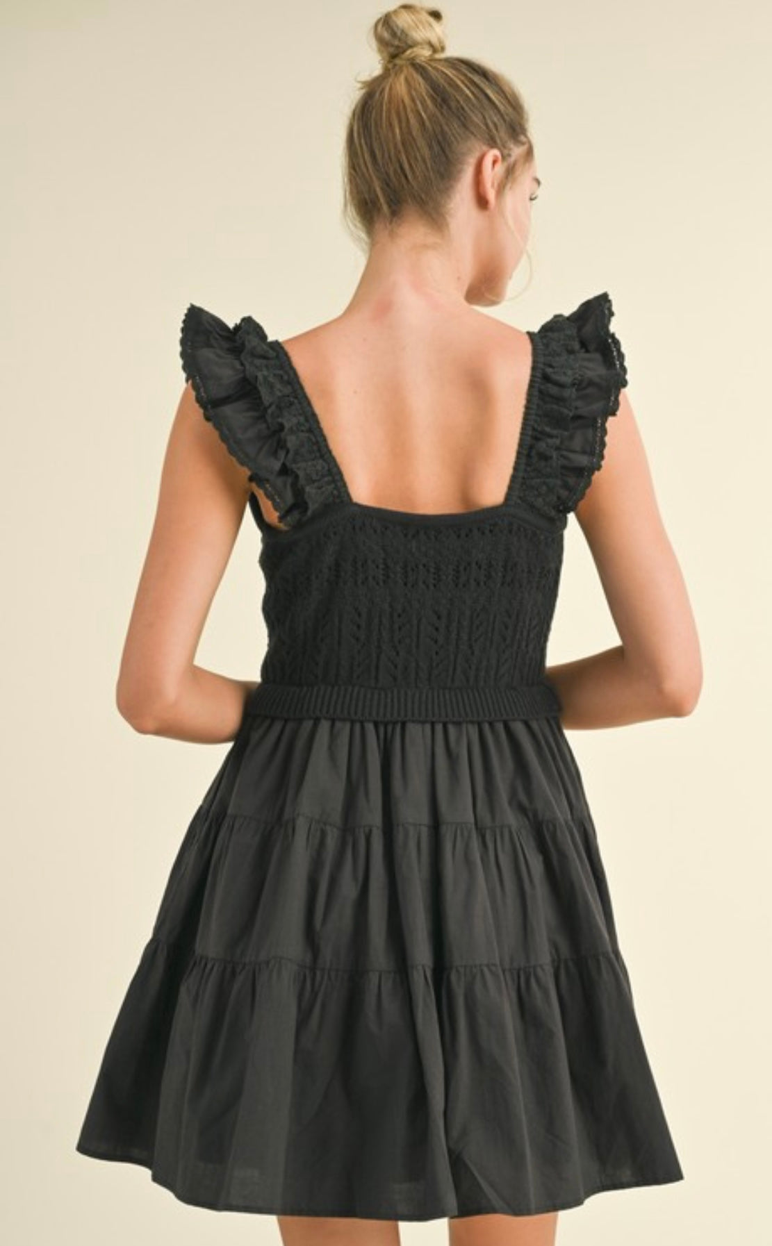 Black Mixed Media Sundress