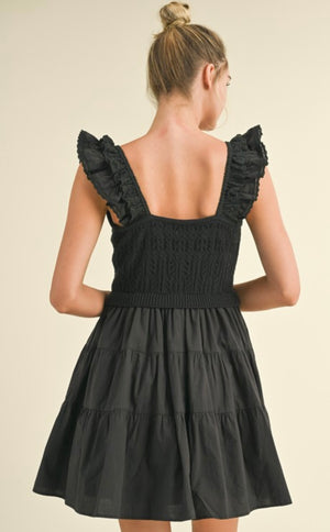 Black Mixed Media Sundress