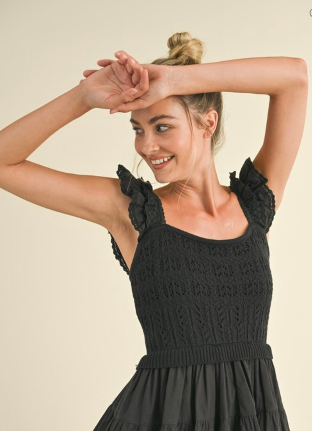 Black Mixed Media Sundress