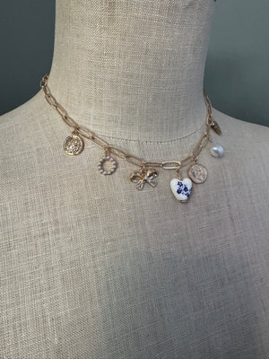 Blue & White Charm Necklace