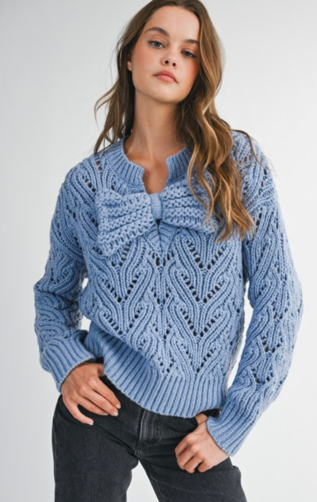 Parisian Blue Bow Sweater