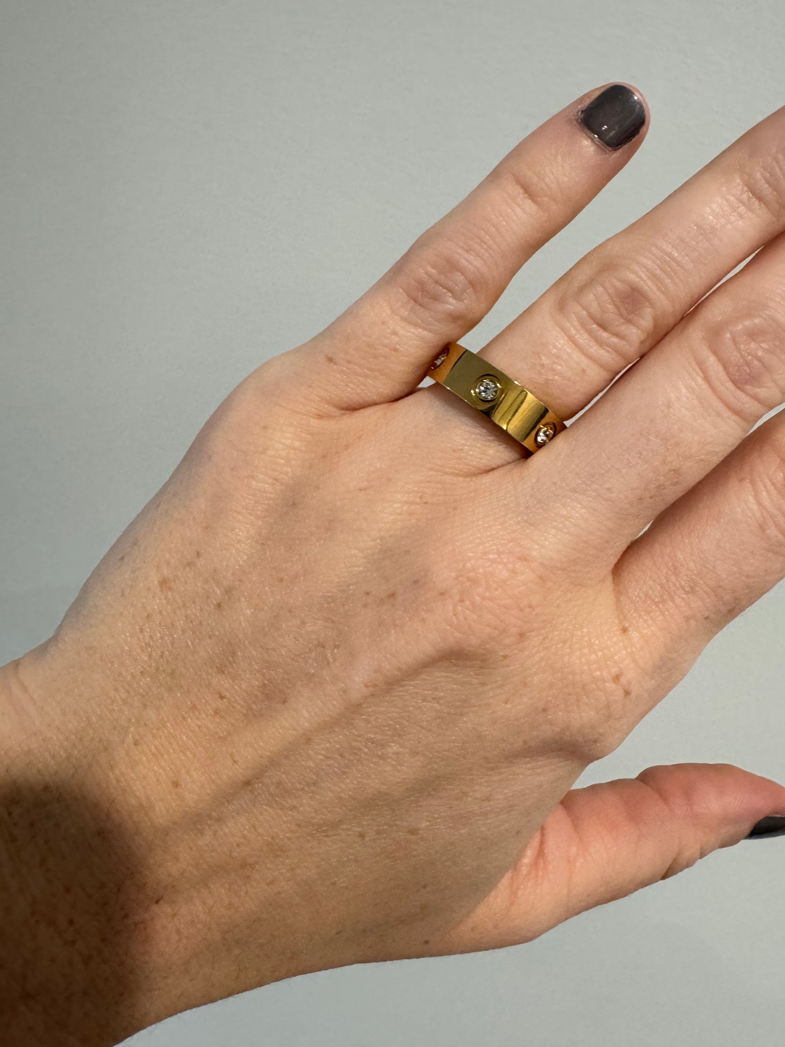 Gold Stainless CZ Ring