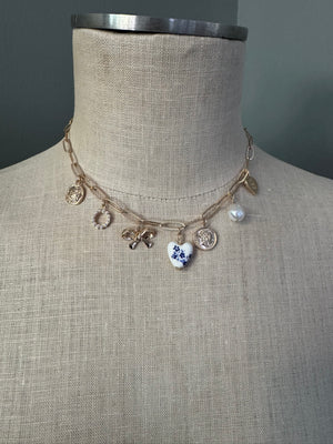 Blue & White Charm Necklace