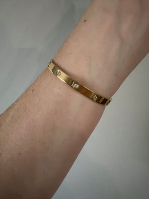 Gold Rhinestone Circle Bangle