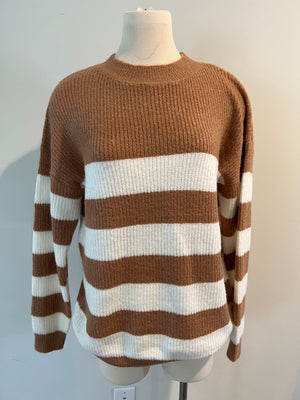 Cami Camel Striped Sweater